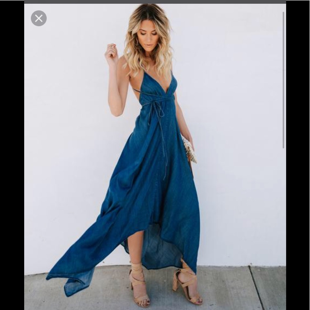 Denim convertible dress